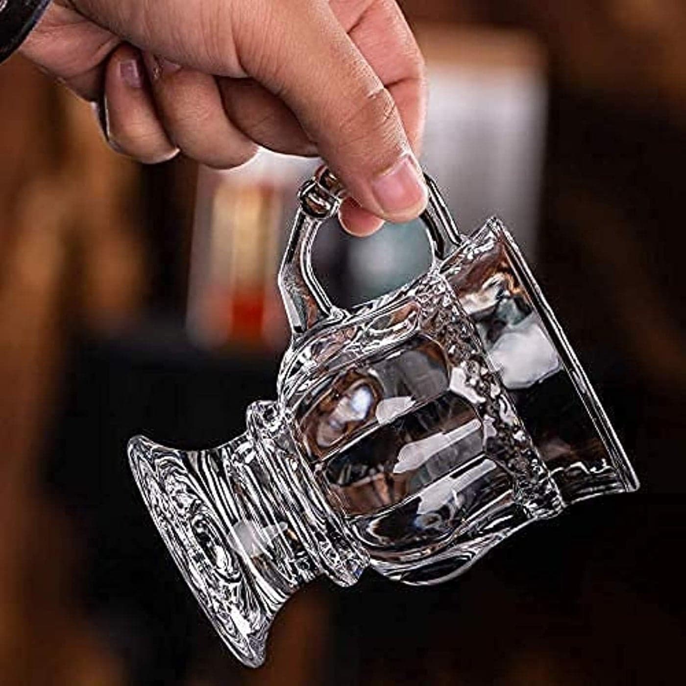 Cruzzie Glass Coffee Mugs with Handle Set of 6Clear Tea Cup Set for Coffee Tea Milk Hot Cold Beverage