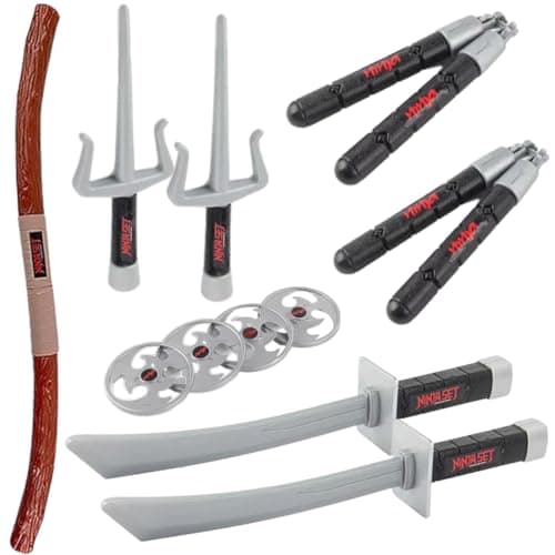 Liberty Imports Ninja Warrior Toy Weapons Role Playset Kids Pretend Play Dress Up Costume Accessories Set for Children Pretend Play Battles Set 1