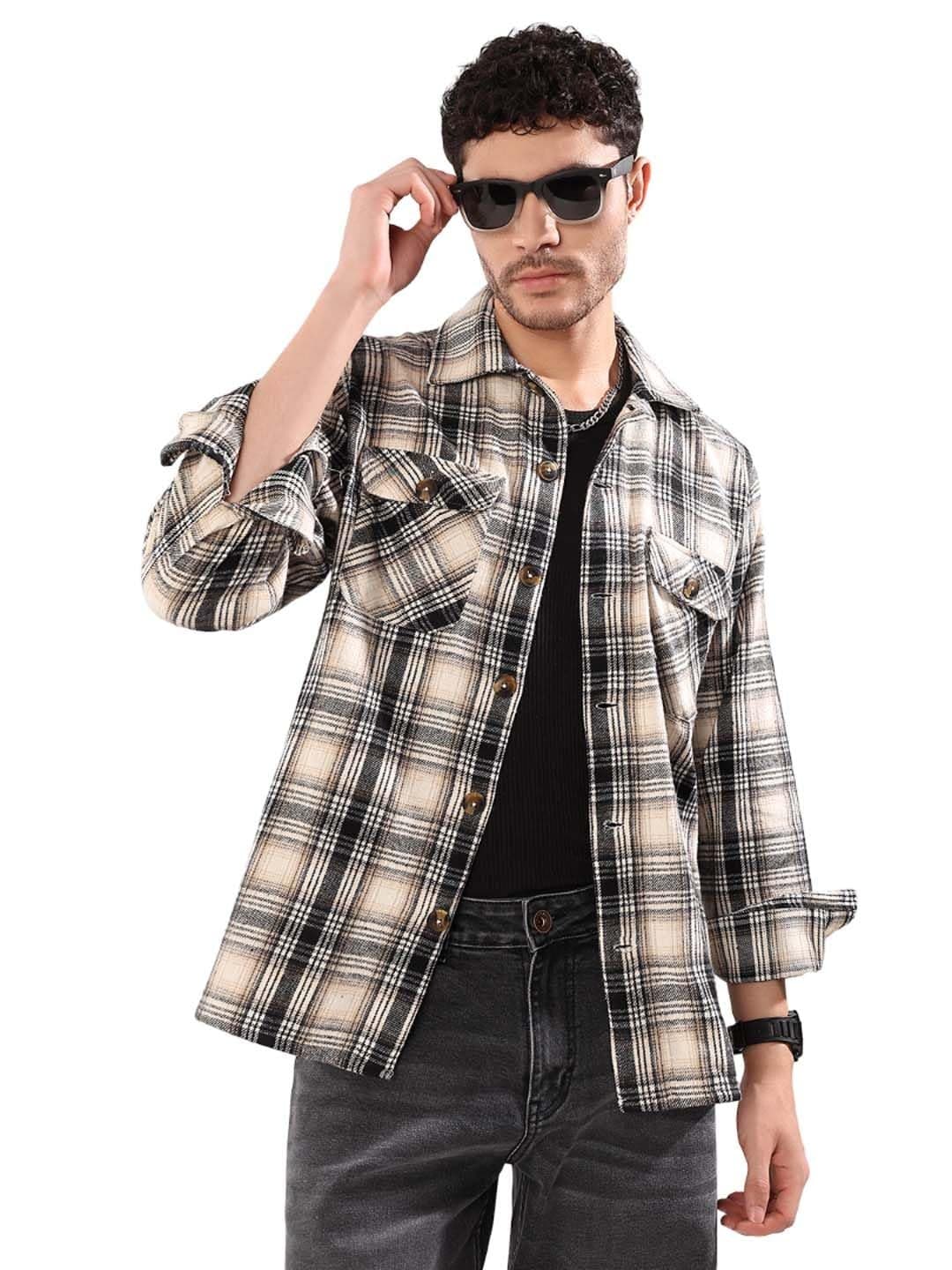 KOTTY Men’s Casual Wear Textured Fabric Shacket-(KOTTYMENSSHACKET03S)