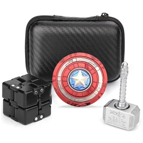 Anzmtosn Cool Mini Hammer Fidget Spinner Transform Fingetip Spinner Metal for Kids Adults Sensory Fidget Toy Infinity Cube Block Fidgit Desk Toy Anti Stress Anxiety Relief Stuffer Gifts for