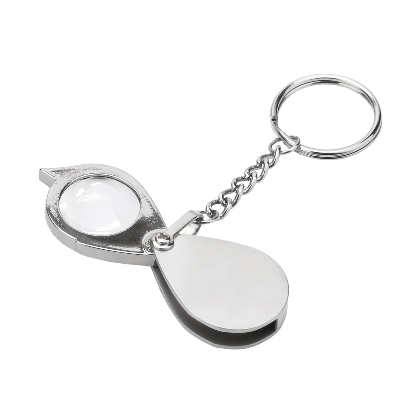 Rongon Small Pocket Magnifying Glass 10X Jewelers Loupe Magnifier Folding Magnifying Lens Keychain Jewelry Loop for Apply to Reading Science Jewelry Hobbies Books