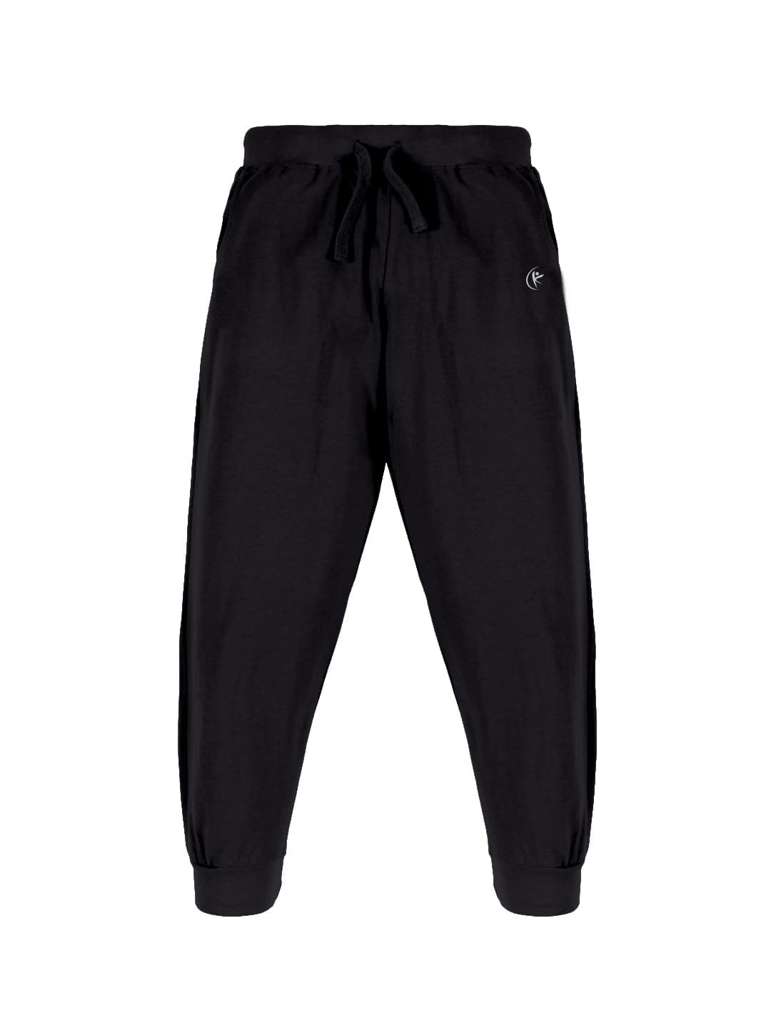 KiddoPanti Boys 100% Cotton Regular Fit Mid Rise Trackpant , Jet Black, 14-16Y