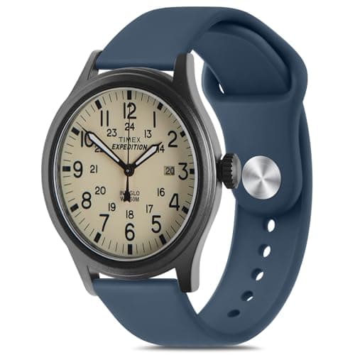 Meliya Bands Compatible with Timex Expedition ScoutAcadia 40mm Expedition CamperWeekender 38mm 20mm Replacement Sport Strap for Expedition Scout 43Digital CAT 39mmField 43mmRugged Core Analog Watch Men Women Abyss Blue