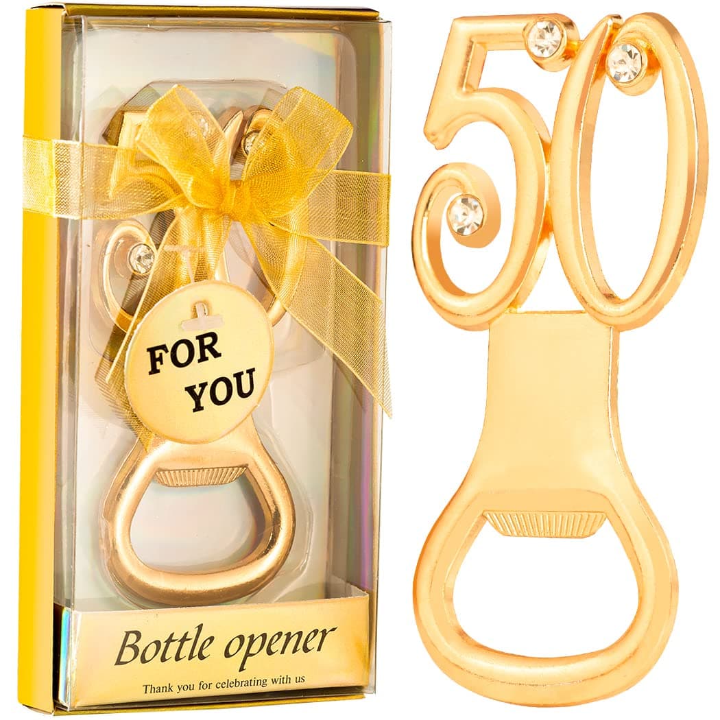 24PCS 50th Birthday Bottle Opener for 50th Birthday Party Favors 50th Wedding Anniversaries Souvenirs Favors, Gifts, Decorations,Souvenirs for Guests (24, 50)