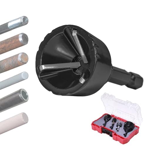 Jerax tools Tungsten Carbide Inner and Outer Deburring External Chamfer Tool Set for Removing Burr Quick Release Hex Shank Deburring Tool for Metal Rod Tube CopperPVC Pipe