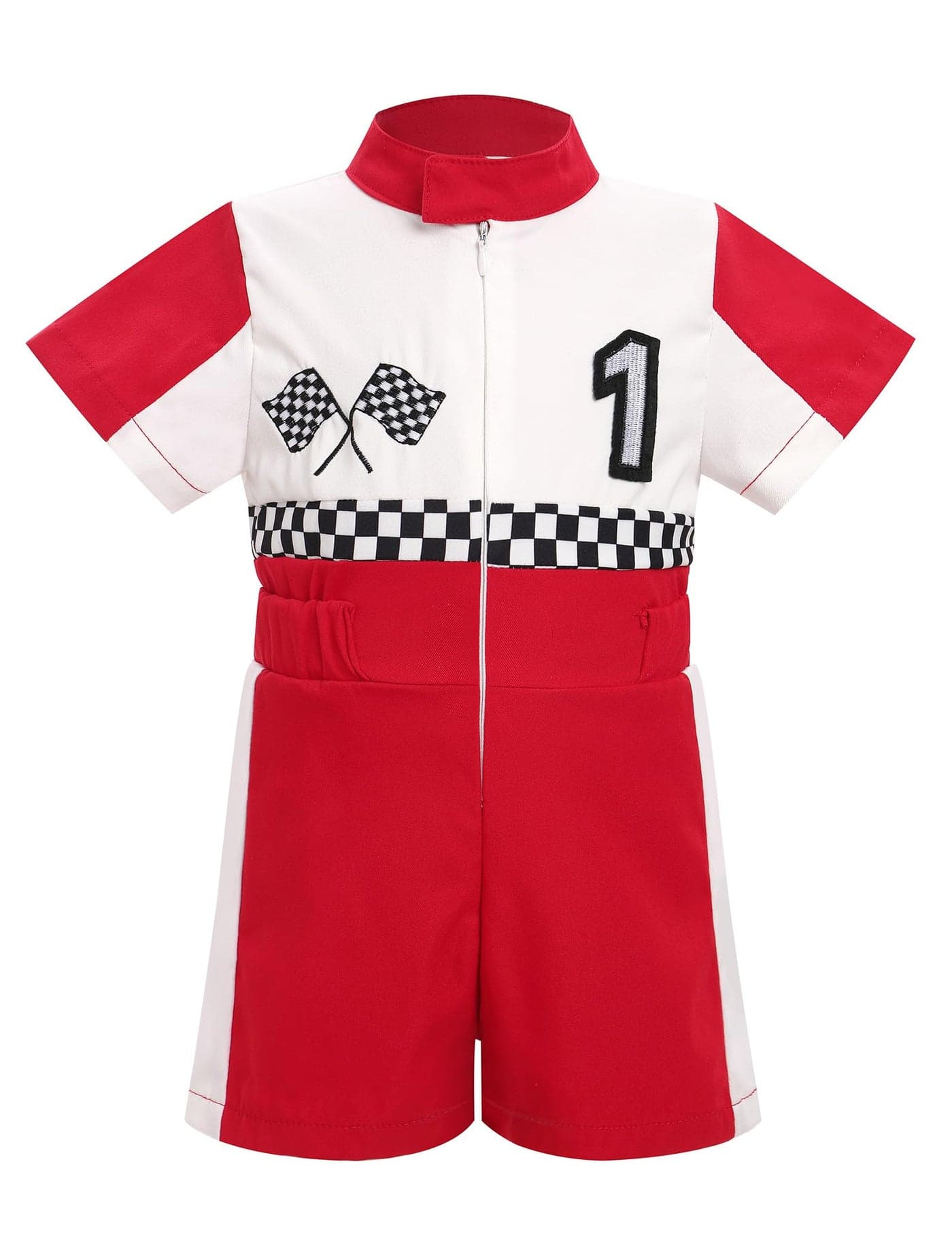 IDOPIP Baby Boys 1st 2nd Birthday Outfit Race Car Driver Romper Girls Boys Racer Jumpsuit One Piece Bodysuit Racing Suit Toddler Dress up Costume for Cake Smash Photo Shoot Red 912 Months