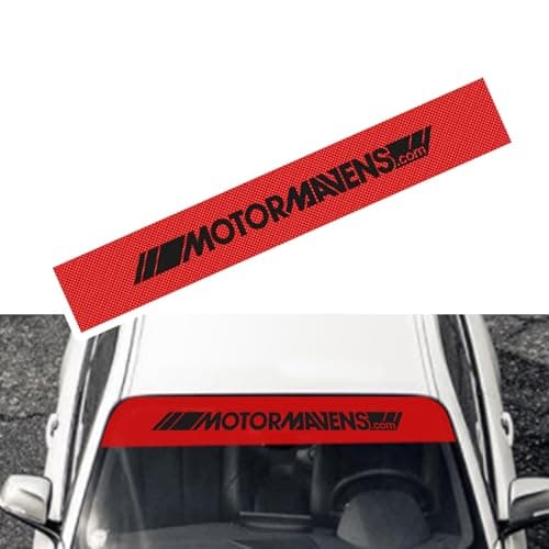 LANZMYAN Front Windshield Decal Vinyl Front Shade Sun Visor Strip Sport Racing Decoration StickerRed BackgroundMotormavens