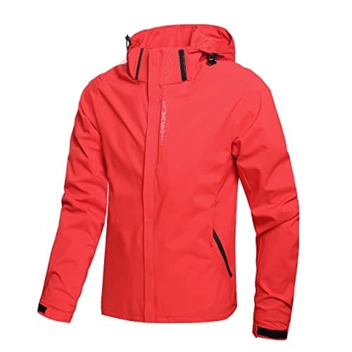Hikevitang Men's Lightweight Waterproof Rain Jacket,Shell Hooded Outdoor Raincoat Hiking Windbreake jacket