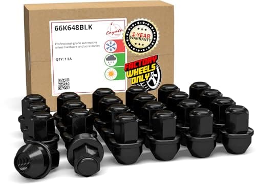 Wheel Accessories Parts 24 Pcs M14x1.5 14x1.5 Thread OEM Style Lug Nuts 1.66" Long Black 13/16" 21mm Hex Fits Ford F150 Expedition F-150 Lightning | Lincoln Navigator ACPZ-1012-B | 611-008