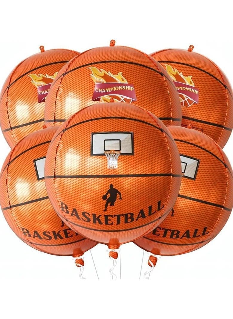 Big 22 Inch Basketball Balloons - Pack of 6, Basketball Foil Balloons | Basketball Balloon, Basketball Party Decorations, Basketball Senior Night Decorations | Basketball Birthday Decorations