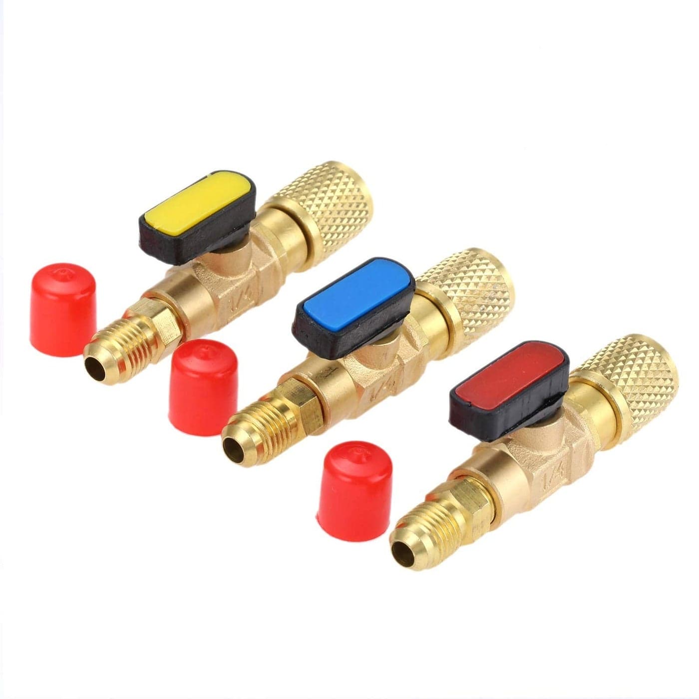 Air Conditioning Refrigerant Ball Valve 14 SAE R134a AC HVAC Ball Valves Low Loss Fittings HVAC for R134A R410A R12 R22 R502 Charging Hoses Air Conditioning Refrigerant Tools