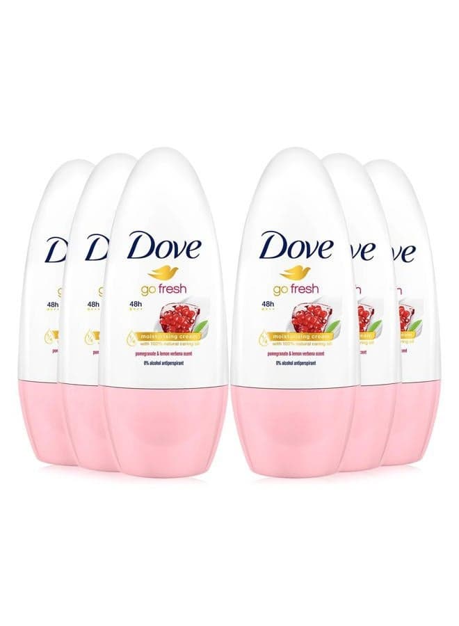 Go Fresh Roll-On Deodorant with Pomegranate and Lemon-Verbena Scent (6 x 50 ml)