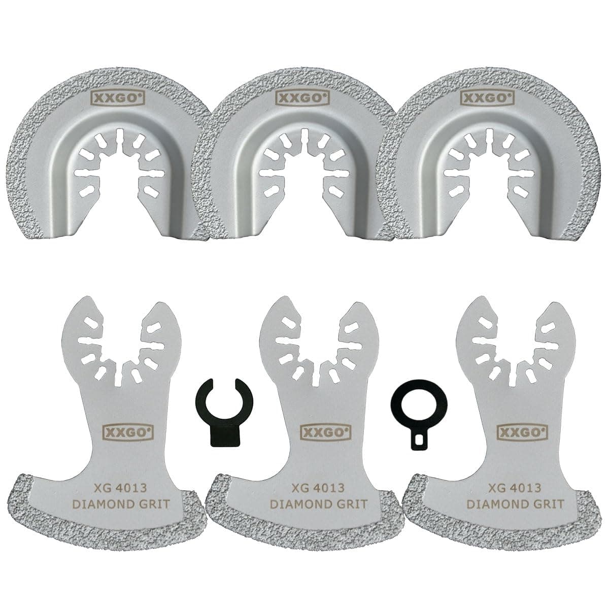 XXGO 6 Pcs Diamond Oscillating Multi Tool Saw Blades for Grit Grout Removal XG6002D