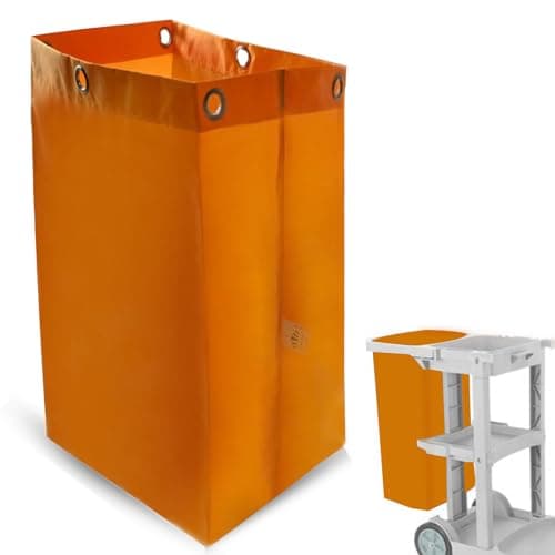 Yellow Janitorial Cart Bag - High Capacity, Waterproof, Thickened Housekeeping Cart Bag for Commercial Use