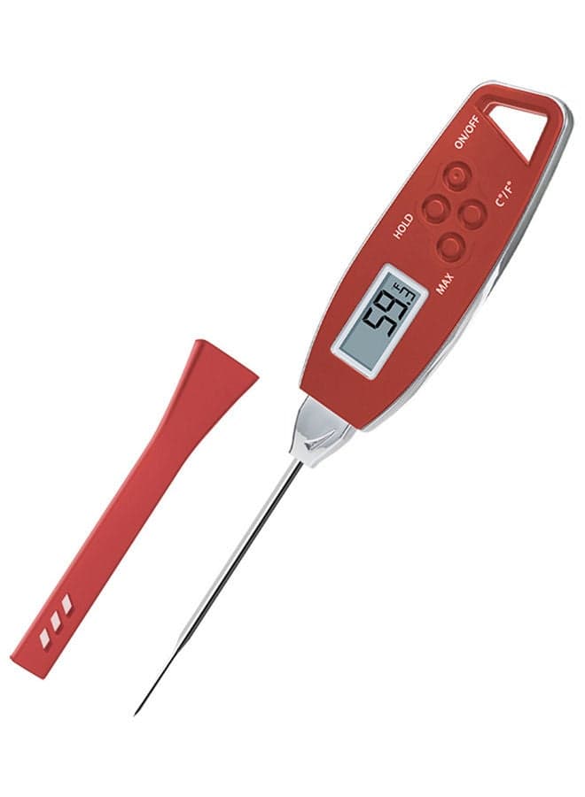 Digital Food Thermometer Backlight Instant Read Meat Thermometer Barbecue BBQ Grill r Thermometer Cooking Baking Oven Thermometer Red 25*4*22.5cm