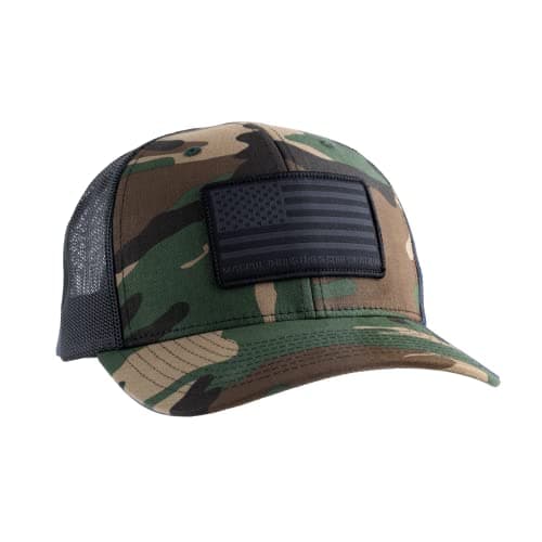 Magpul Standard Trucker Hat Snap Back Baseball Cap, One Size Fits Most, Standard Patch Woodland Camo