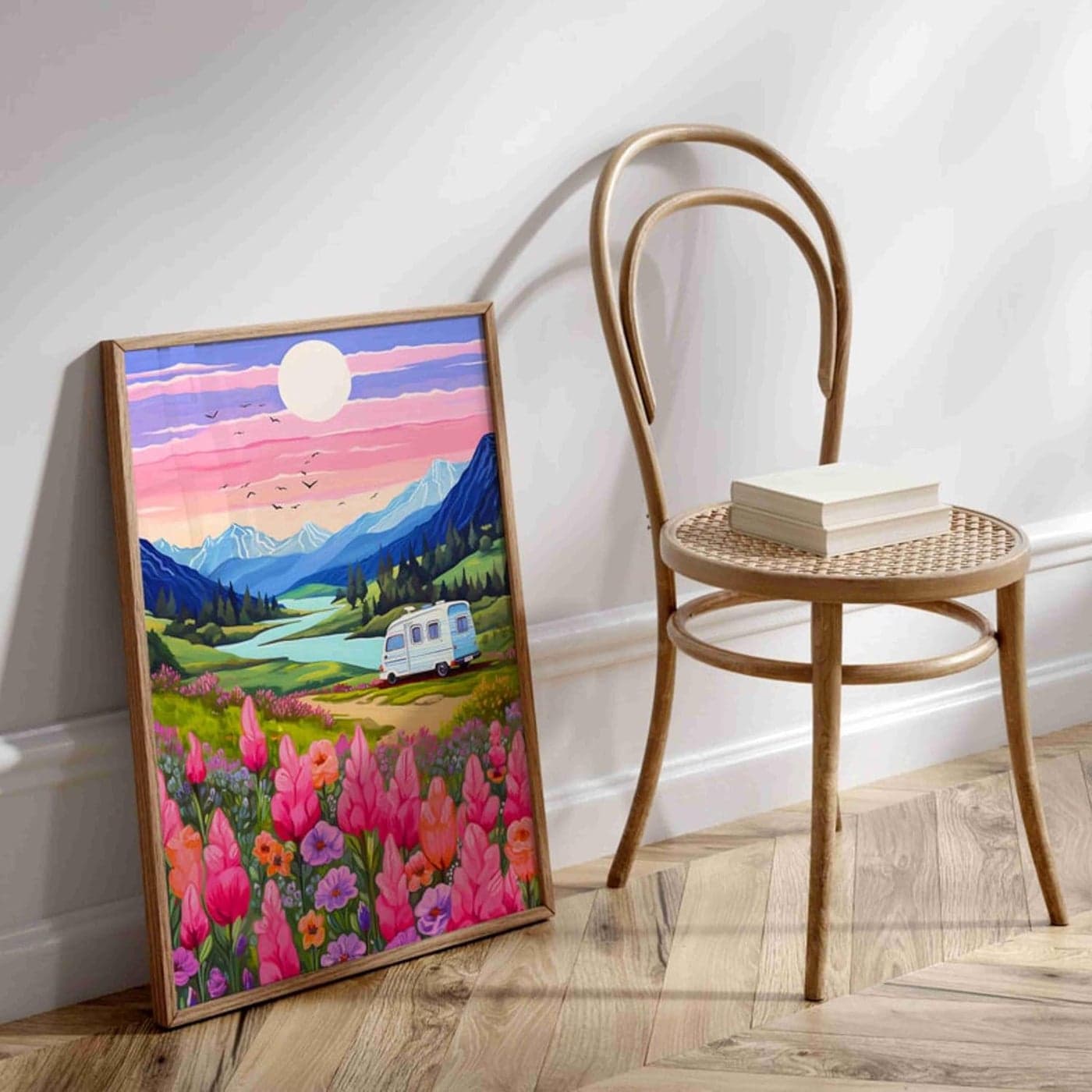 Livinluxe Beautiful scenery modern art Boho painting Premium Framed Laminated Wall paintings for living room bedroom home decoration wall decoration 18 inch x 24 inch ETNF0123