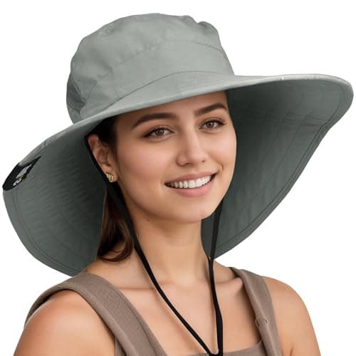 Solaris Wide Brim Sun Hat for Women UPF 50 UV Protection Outdoor Packable Sun Hat for Gardening Gray