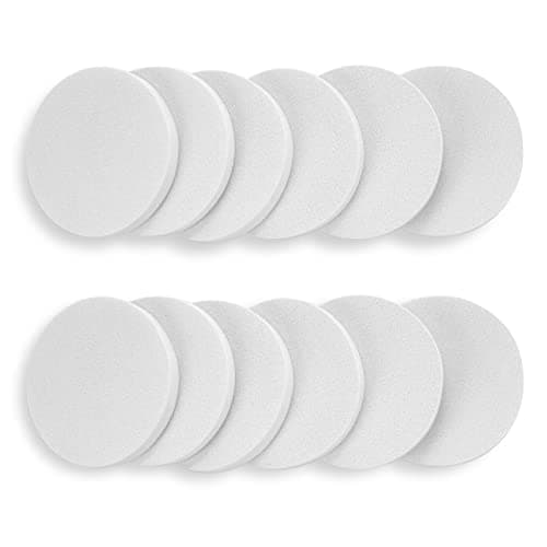 Molain Round Sponge Puff Set 12 Pieces 22 Inch White Facial Puffs Foam Sponges Applicator For Liquid Foundation Makeup Cosmetic Facial Cleanser