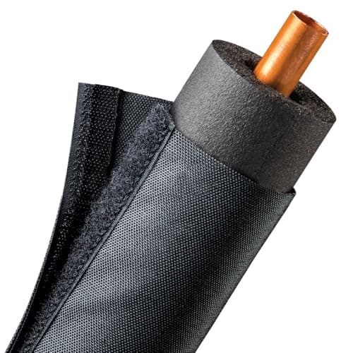 Electriduct 4 Inch HVAC Protective Sleeve Wrap Around Existing Foam Insulation UV Weather Resistant Outdoor Pipe Protection Cover for Heat Pump AC Air Conditioning Copper Line Sets 6 Feet