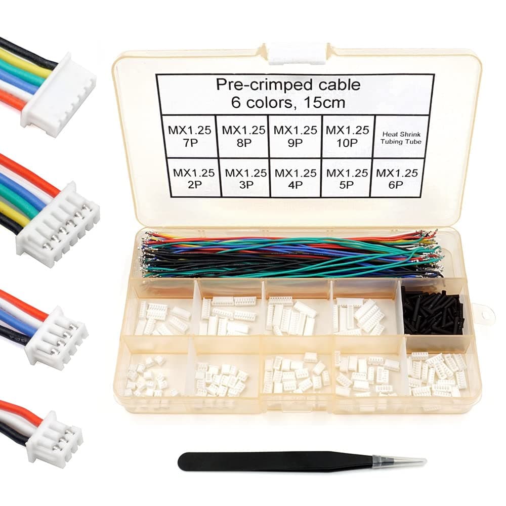 elechawk 1.25mm Pitch Connectors and Pre-Crimped Cables Compatible with JST Molex PicoBlade 1.25mm for Pixhawk Silicone 15cm Wire