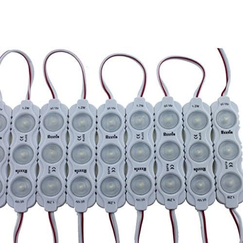 REXTiN Super Bright 200pcs New Model 2835 3 LED Module 120-150LM Per Module Waterproof Decorative Light for Letter Sign Advertising Signs with Tape Adhesive Backside (White)