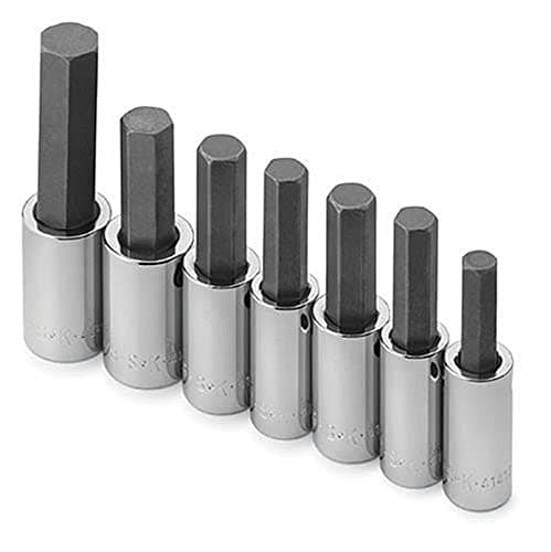 SK Tools USA 1/2" Drive, 7 Piece, Standard, Metric, Chrome Hex Bit Socket Set: 6MM - 19MM, 41427