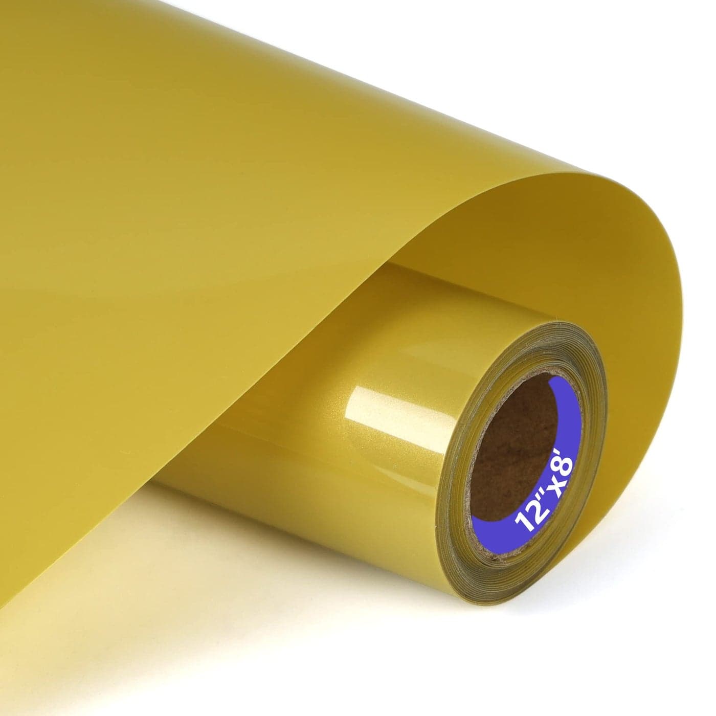 SHOMKIEE HTV Golden Heat Transfer Vinyl Rolls 12 Inch by 8feet Roll Iron on DIY for TShirt Easy to Cut Weed for Heat Vinyl Design Glossy 8Ft Golden