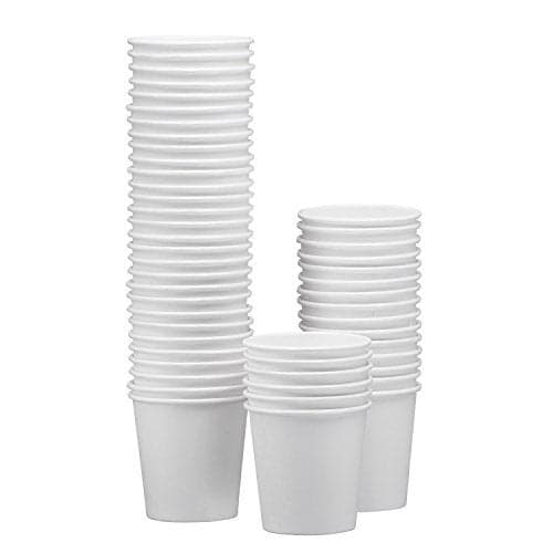 NYHI 50 Pack 8 oz White Paper Disposable Coffee Cups Hot Cold Beverage Drinking Cup for Water Juice Espresso Tea Ideal for Water Coolers Party