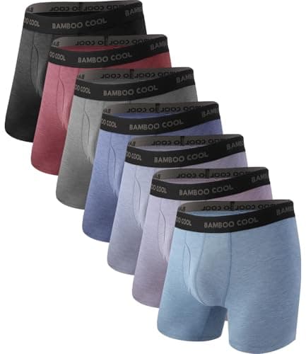 BAMBOO COOL Men's Ultra Breathable Underwear,No Riding Up Boxer Briefs with ComfortFlexible Waistband,Multipack