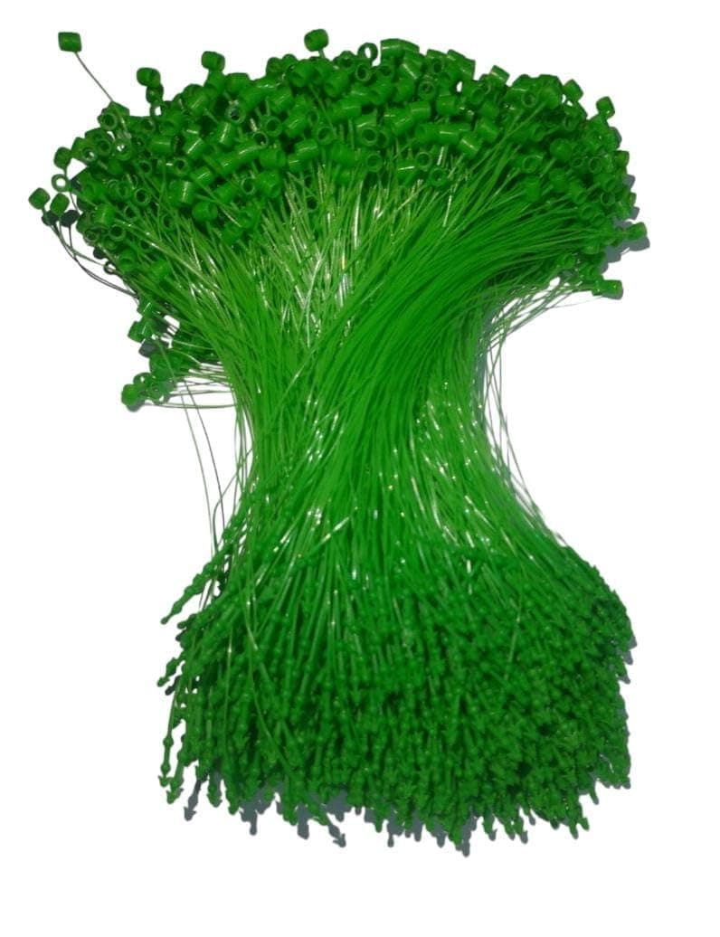 GREENGROW 5" Green Snap Lock 1000 Pcs Loop Pins Plastic Ties Fasteners NO TAG Gun Required