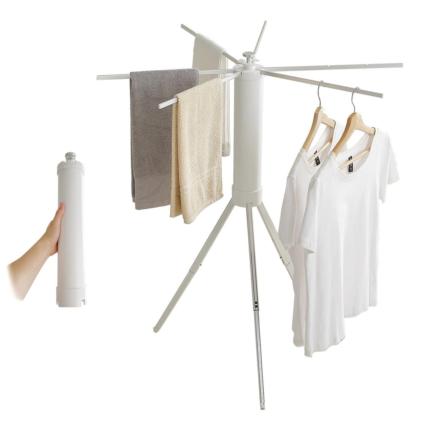 JOOM Clothes Drying Rack Portable Foldable Drying Rack Clothing Space SavingCollapsible Drying Rack for LaundryTravelIndoorOutdoor Folding Clothing Rack Home and Travel Small Silver