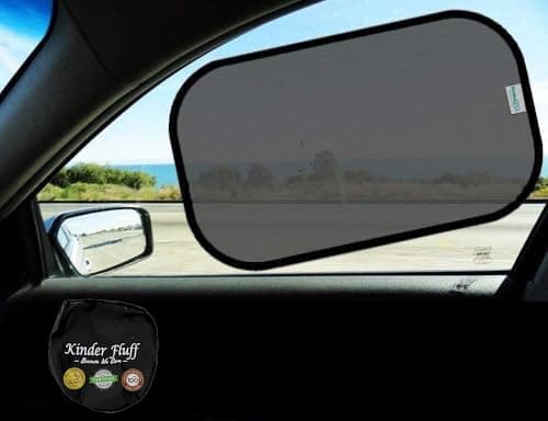 Car Window Shades Certified 9979 UVA 9995 UVB Sun Protection Award Winning car Sun Shade for Side Windows 4 Pack Transparent Shades 22 x 14 Window Shade for car Baby by Kinder Fluff