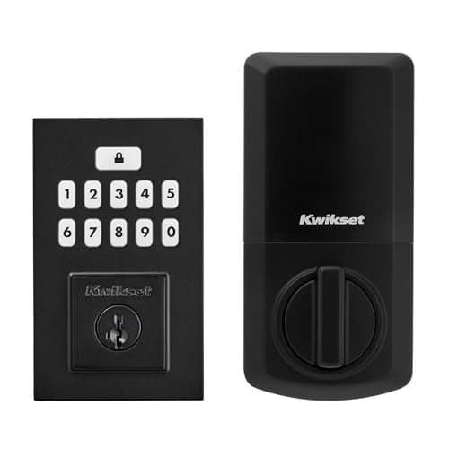Kwikset SmartCode 260 Keyless Entry Electronic Keypad Deadbolt Door Lock with AutoLock Custom User Codes Advanced Security in Matte Black Contemporary