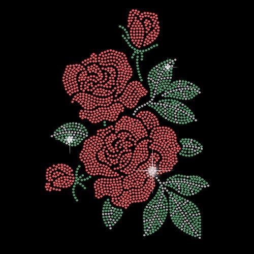 SUPERDANT Red Roses Iron on Rhinestones for Clothes Flowers Crystal Heat Transfer Stickers Iron on Decals Rhinestone Patches for Woman TShirt Clothing Hoodie DIY Art Craft Gifts Valentines Day Decor