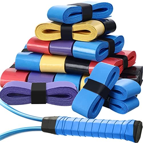 Jadive 100 Pcs Tennis Racket Grip Tape Anti Slip Tennis Overgrips PU Absorbent Badminton Grip Tape for Badminton Racquet Fishing Rods(Classic Colors)