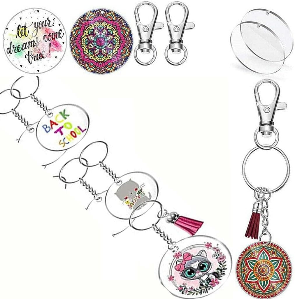DIY Crafts 2 Pcs Set Equal Ratio Tassel Keychain Jump Ring Only 2 Pcs Keychain Set Tassels for Keychain Tassel Set Including Tassels Lobster 2 Pcs Set Equal Ratio Tassel Keychain Jump Ring
