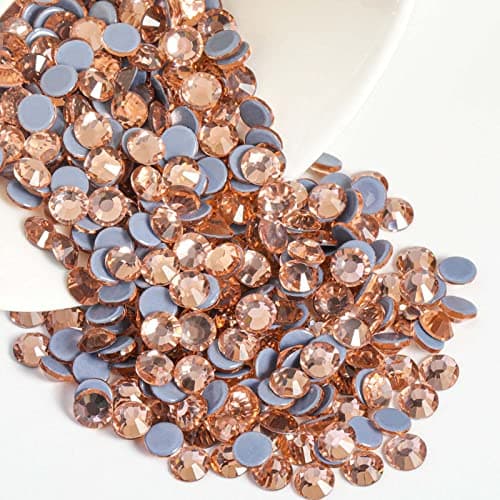 Beadsland Hotfix Rhinestones 2880pcs Flatback Crystal Rhinestones for Crafts Clothes DIY Decorations Champagne SS10 2729mm
