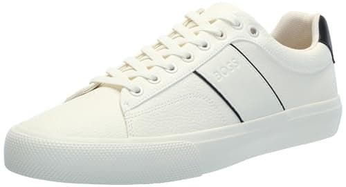 BOSS Aiden Logo Block Leather Low Top Sneaker, Natural Oat, 12