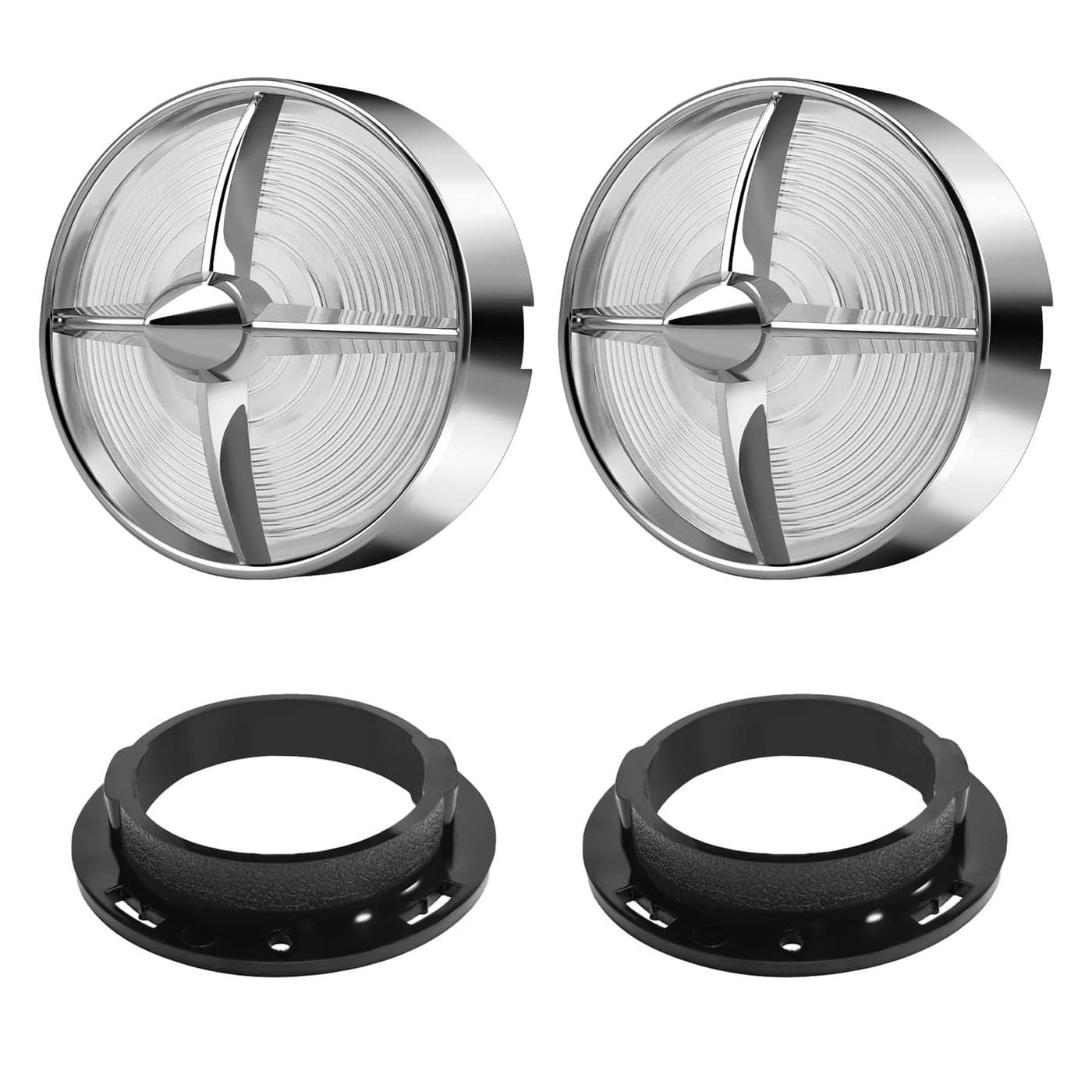 FATECIM 3 14 Turn Signal Light Covers Turbine Replacement Clear Lenses Screwin Style for Harley Touring Road Glide Road King Electra Glide Heritage Softail Fatboy Softail Springer Chrome Bezel