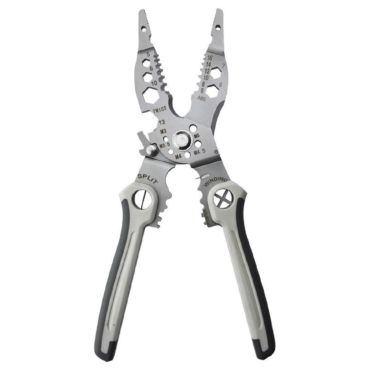 Heiter 12in1 MultiTool Pliers Set Stainless Steel Wire Cutter Stripper Crimping Tool for Electricians Serrated Jaw Rubber Handle DIY Industrial Use