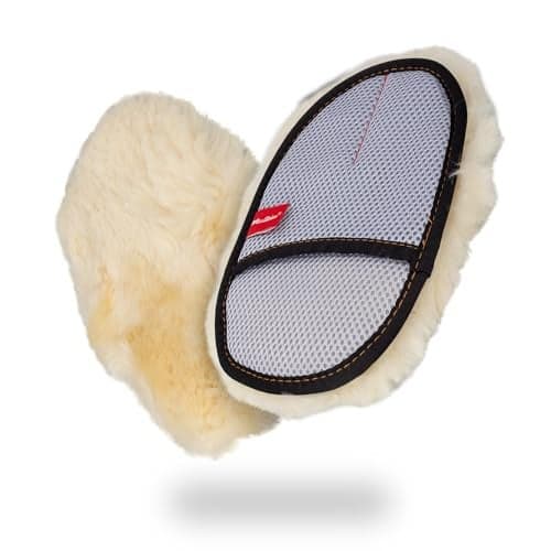 Maxshine Premium Sheepskin Wool Mitt, Real Lambs Wool Car Wash Glove Car Cleaning Ultra Soft Lambskin Wash Pad