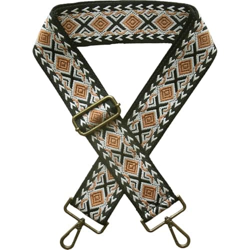 Yiaizhuo Boho 2" Wide Women's Purse Strap Replacement Crossbody Canvas Bags Shoulder Guitar Straps for Handbag Adjustable