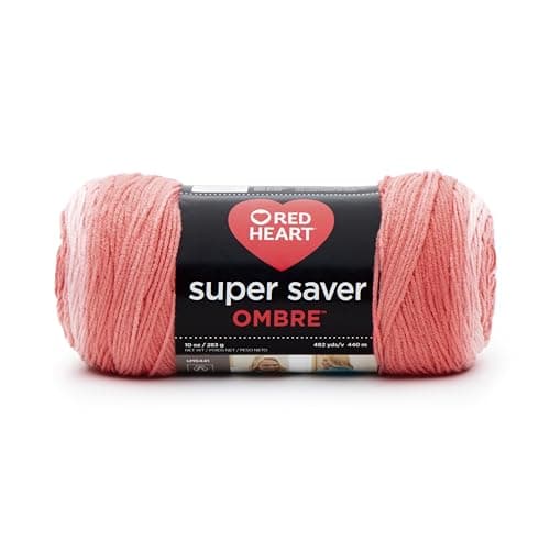 RED HEART E305.3967 Super Saver Ombre Yarn, Platinum