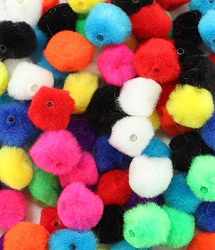05 inch Multi Colored Pom Pom Beads 100 Pieces