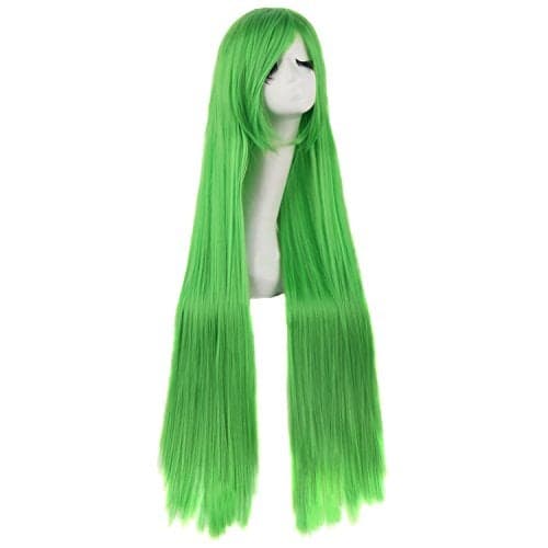 MapofBeauty 40" 100cm Anime Costume Long Straight Cosplay Wig Party Wig (Fluorescent Green)