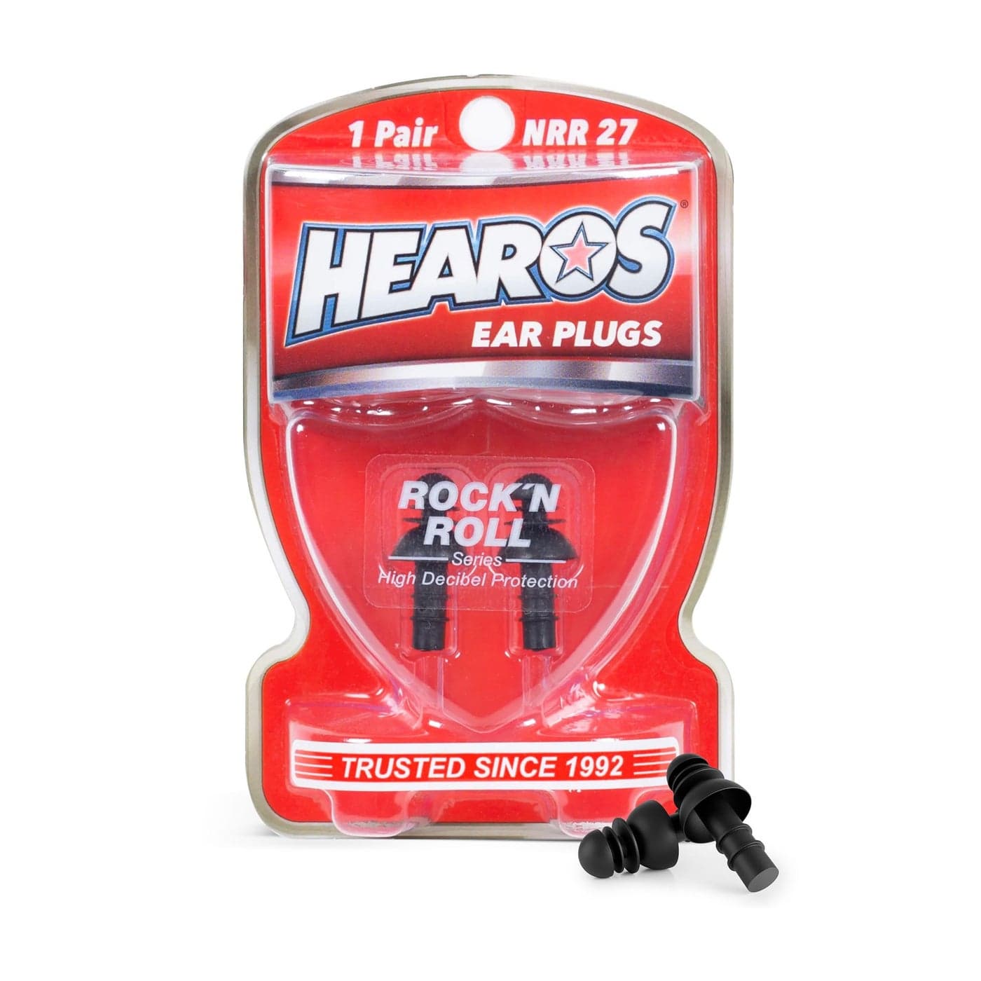 Earplugs Rock n Roll Series with Free Case 1Pair NRR 27 TPE Reusable Black 309