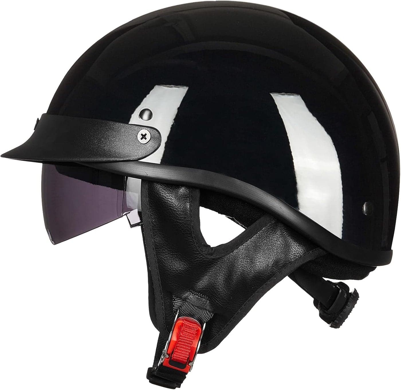 ILM Half Helmet Motorcycle Open Face with Sun Visor and Quick Release Buckle - DOT Approved