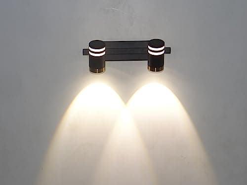 FILLISKA® 3 in 1 Double Wall spot/Picture/Display/Mirror Light with Adjustable Head and Colour Changing Function (MattBlack-197)(1 Year Warranty)