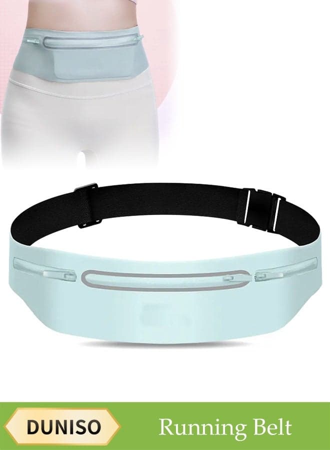 Running Belt,Slim Running Belt,Water Resistant Running Waist Packs,Equipped With Three Pockets And Reflective Strips, It Can Hold Phones Under 7.5 Inches, Keys, Change, And Access Cards, Suitable For Waist Circumference Of 55 to 120cm